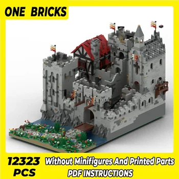 Строительные кирпичи Moc, модель военного замка, Технология High Stone Fortress, Модульные блоки, Подарочные Рождественские игрушки, набор 