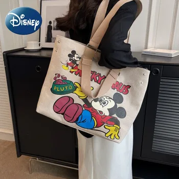 Сумка через плечо с Микки Маусом от Disney для девочек, женская холщовая сумка-тоут, прочные милые сумки, женские ручные сумки, прочная Бесплатная доставка