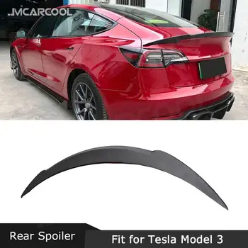 Сухое углеродное волокно/FRP Неокрашенный Черный Задний Спойлер багажника для Tesla Model 3 2017 2018 2019