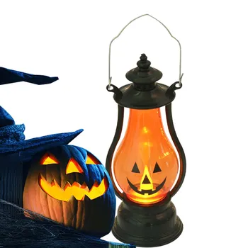 Фонарь в виде тыквы на Хэллоуин | Переносная лампа в виде тыквы с беспламенной свечой | Halloween Party Jack O Lantern Трюк или угощение Ручной работы