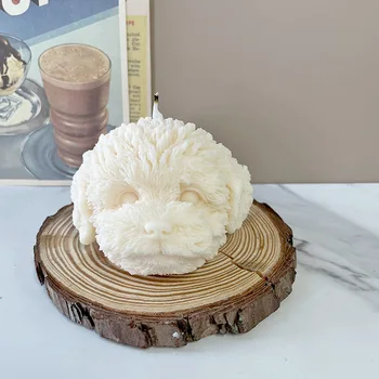 Форма для головы Плюшевого пса Силиконовая форма для мыла из смолы Украшение Торта Форма для изготовления свечей Форма для шоколадного кубика льда Поделки ручной работы