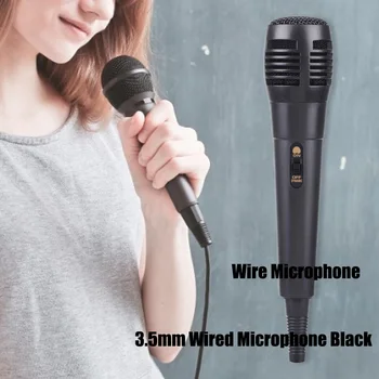 Черный неотражающий проводной динамический микрофон для пения, металлический разъем для проводного микрофона, динамик