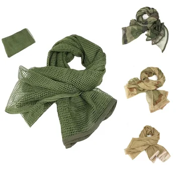Шарф 190 * 90 см, хлопковый военный камуфляжный тактический сетчатый шарф, снайперский шарф для лица, вуаль, Походный шарф для кемпинга, охоты, Многоцелевой походный шарф
